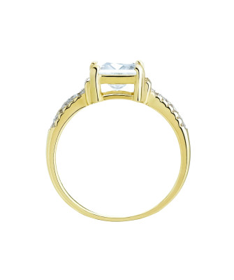 Ring with square cubic zirconia 8k
