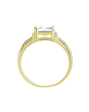 Ring with square cubic zirconia 8k
