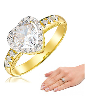 8ct Yellow Gold Heart Engagement Ring