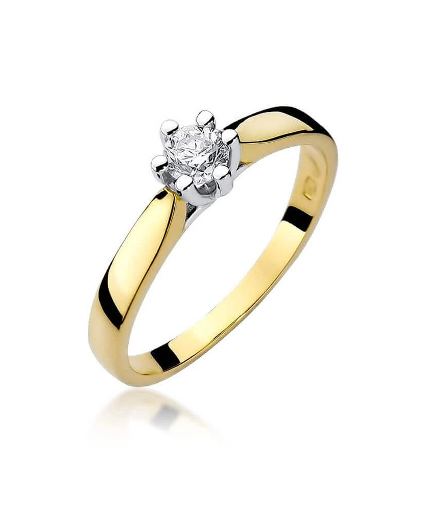 Złoty Pierścionek 14k z diamentem brylant 0,30ct