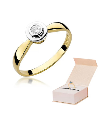 14k Gold Ring with 0.10ct Brilliant Diamond