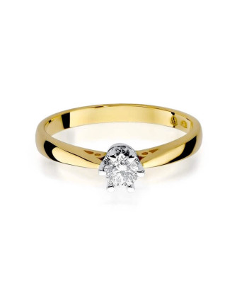 Złoty Pierścionek 14k z diamentem brylant 0,25ct