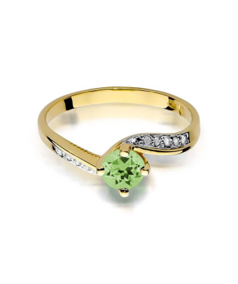 Złoty Pierścionek 14k z diamentem oliwin 0,60ct