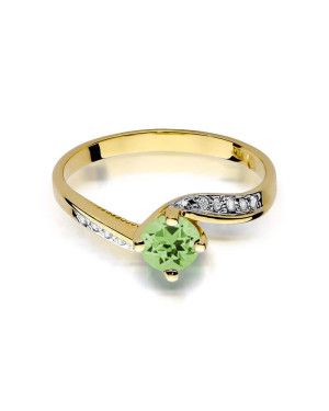 Złoty Pierścionek 14k z diamentem oliwin 0,60ct