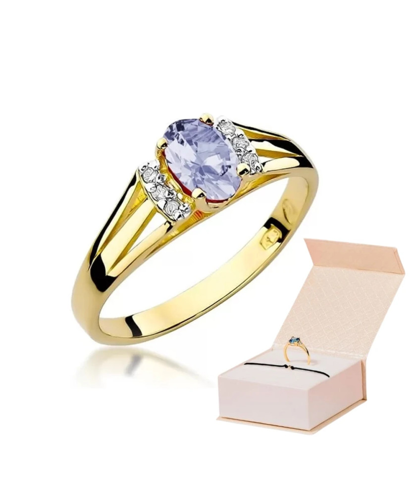 14k Gold Ring with Tanzanite Diamond 0.40ct