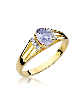 14k Gold Ring with Tanzanite Diamond 0.40ct