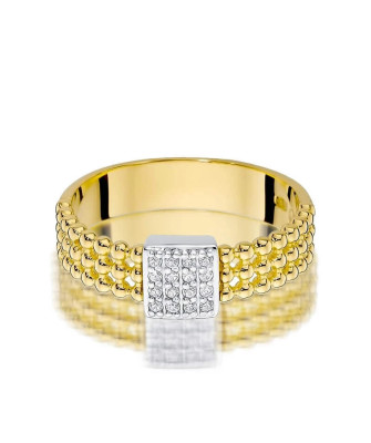 Złoty Pierścionek 14k z diamentem brylant 0,08ct