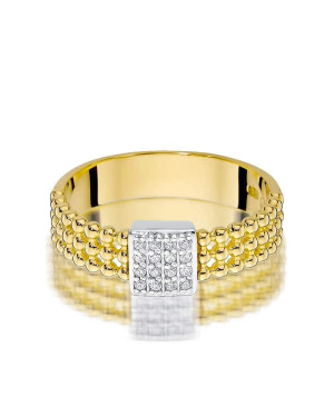 Złoty Pierścionek 14k z diamentem brylant 0,08ct