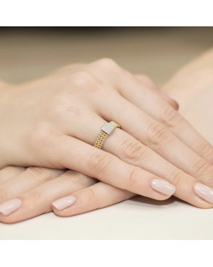 Złoty Pierścionek 14k z diamentem brylant 0,08ct