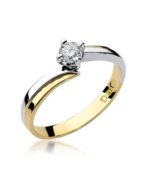 Złoty Pierścionek 14k z diamentem brylant 0,30ct
