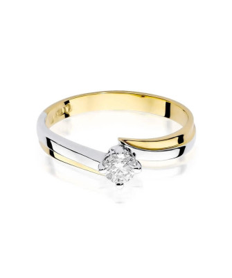 Złoty Pierścionek 14k z diamentem brylant 0,30ct