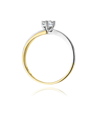 Złoty Pierścionek 14k z diamentem brylant 0,30ct