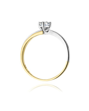 Złoty Pierścionek 14k z diamentem brylant 0,30ct