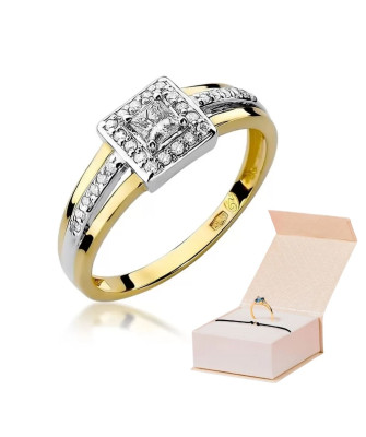 Złoty Pierścionek 14k z diamentem brylant 0,29ct