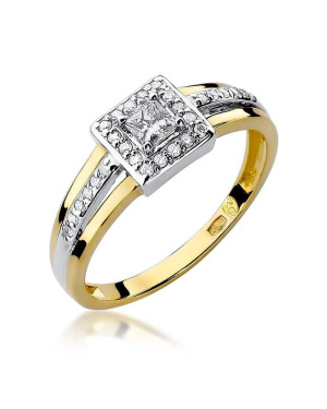 Złoty Pierścionek 14k z diamentem brylant 0,29ct