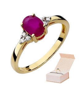 14k Gold Ring with 1.00ct Diamond Ruby