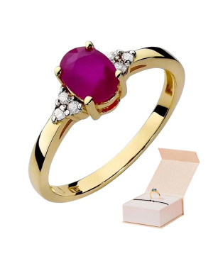 14k Gold Ring with 1.00ct Diamond Ruby