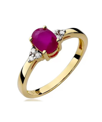 14k Gold Ring with 1.00ct Diamond Ruby