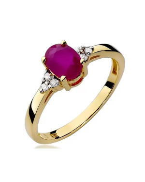 14k Gold Ring with 1.00ct Diamond Ruby