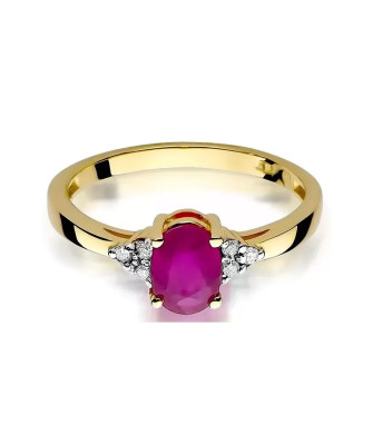14k Gold Ring with 1.00ct Diamond Ruby