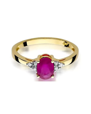 14k Gold Ring with 1.00ct Diamond Ruby