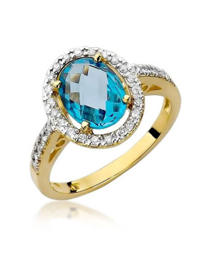 14k Gold Ring with Topaz Diamond 1.70ct