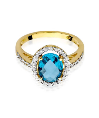 14k Gold Ring with Topaz Diamond 1.70ct