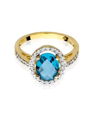 14k Gold Ring with Topaz Diamond 1.70ct