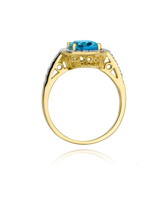 Złoty Pierścionek 14k z diamentem topaz 1,70ct