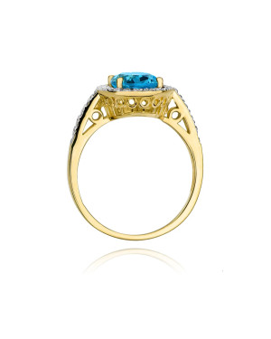 14k Gold Ring with Topaz Diamond 1.70ct
