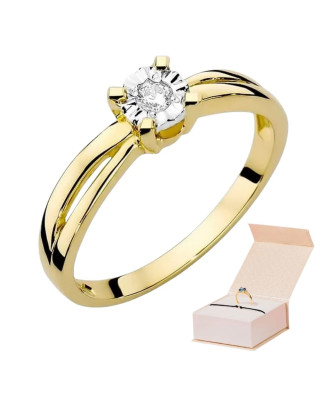 14k Gold Ring with 0.08ct Brilliant Diamond