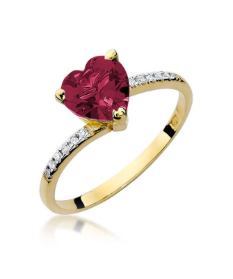 Złoty Pierścionek 14k z diamentem rubin 1,70ct