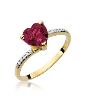 Złoty Pierścionek 14k z diamentem rubin 1,70ct