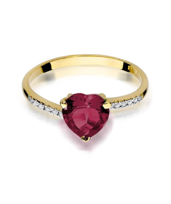 Złoty Pierścionek 14k z diamentem rubin 1,70ct