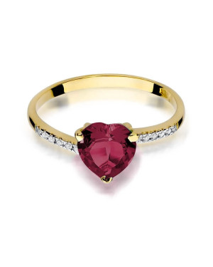 Złoty Pierścionek 14k z diamentem rubin 1,70ct