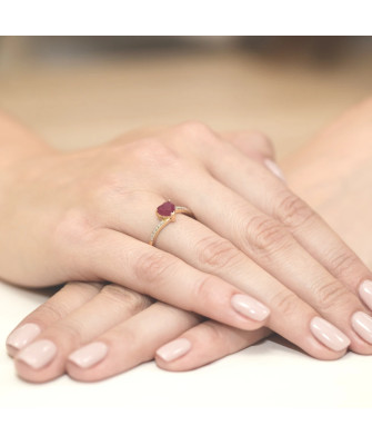 Złoty Pierścionek 14k z diamentem rubin 1,70ct