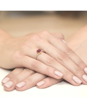 Złoty Pierścionek 14k z diamentem rubin 1,70ct