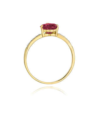 Złoty Pierścionek 14k z diamentem rubin 1,70ct