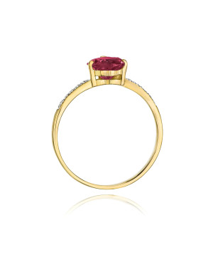Złoty Pierścionek 14k z diamentem rubin 1,70ct