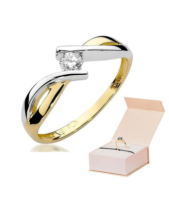 14k Gold Ring with 0.10ct Brilliant Diamond