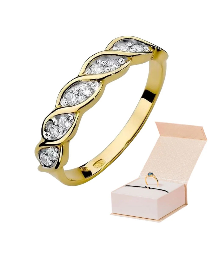 Złoty Pierścionek 14k z diamentem brylant 0,20ct