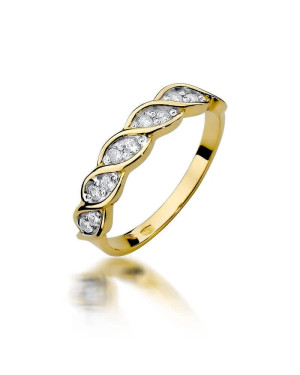 Złoty Pierścionek 14k z diamentem brylant 0,20ct