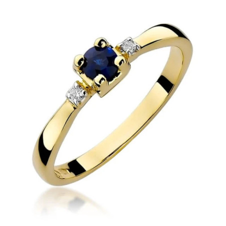 Gold ring with diamond EY-323 sapphire | GoldJewellery
