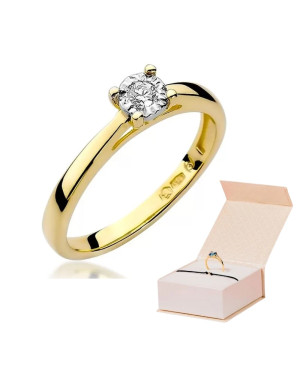 14k Gold Ring with 0.08ct Brilliant Diamond