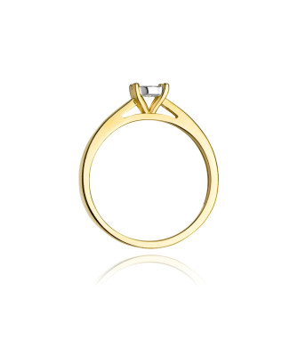 Złoty Pierścionek 14k z diamentem brylant 0,08ct