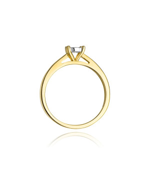 Złoty Pierścionek 14k z diamentem brylant 0,08ct