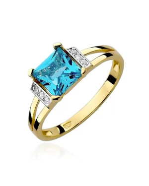 14k Gold Ring with Diamond Topaz 1.40ct