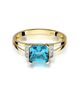 Złoty Pierścionek 14k z diamentem topaz 1,40ct