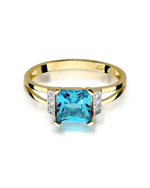 Złoty Pierścionek 14k z diamentem topaz 1,40ct