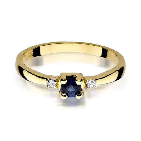 Gold ring with diamond EY-323 sapphire | GoldJewellery
